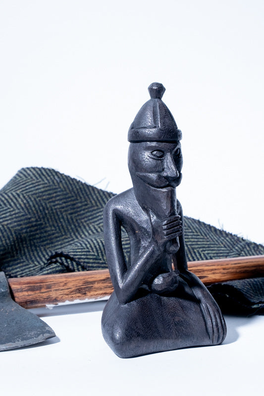 Houtsnijwerk Viking god Freyr