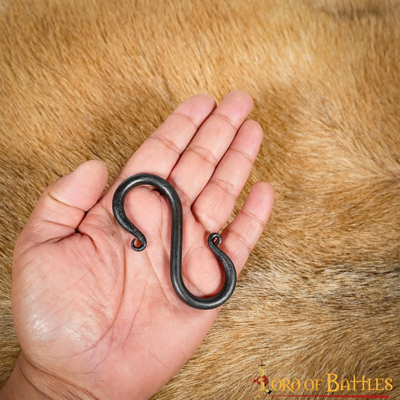 Set di 5 ganci S forgiati a mano, 8 cm 