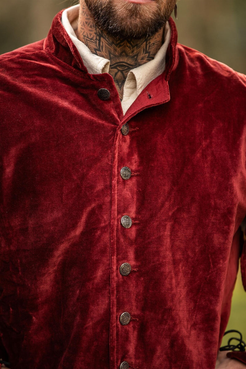 Doublet met open mouwen, rood