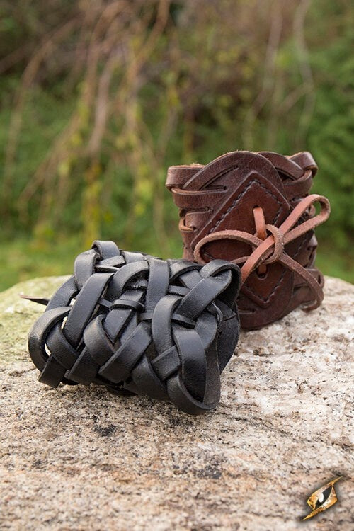 Intrecciato braccialetto, marrone, pelle 