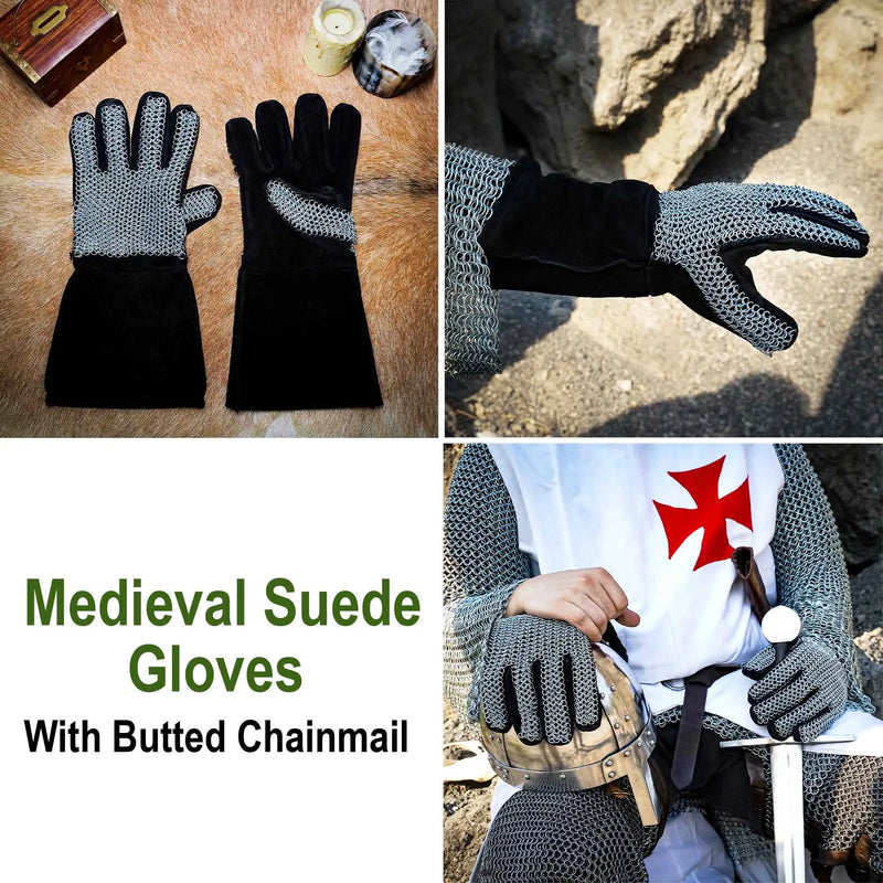 Ringbrynjehandskar, osnitat runda ringar 