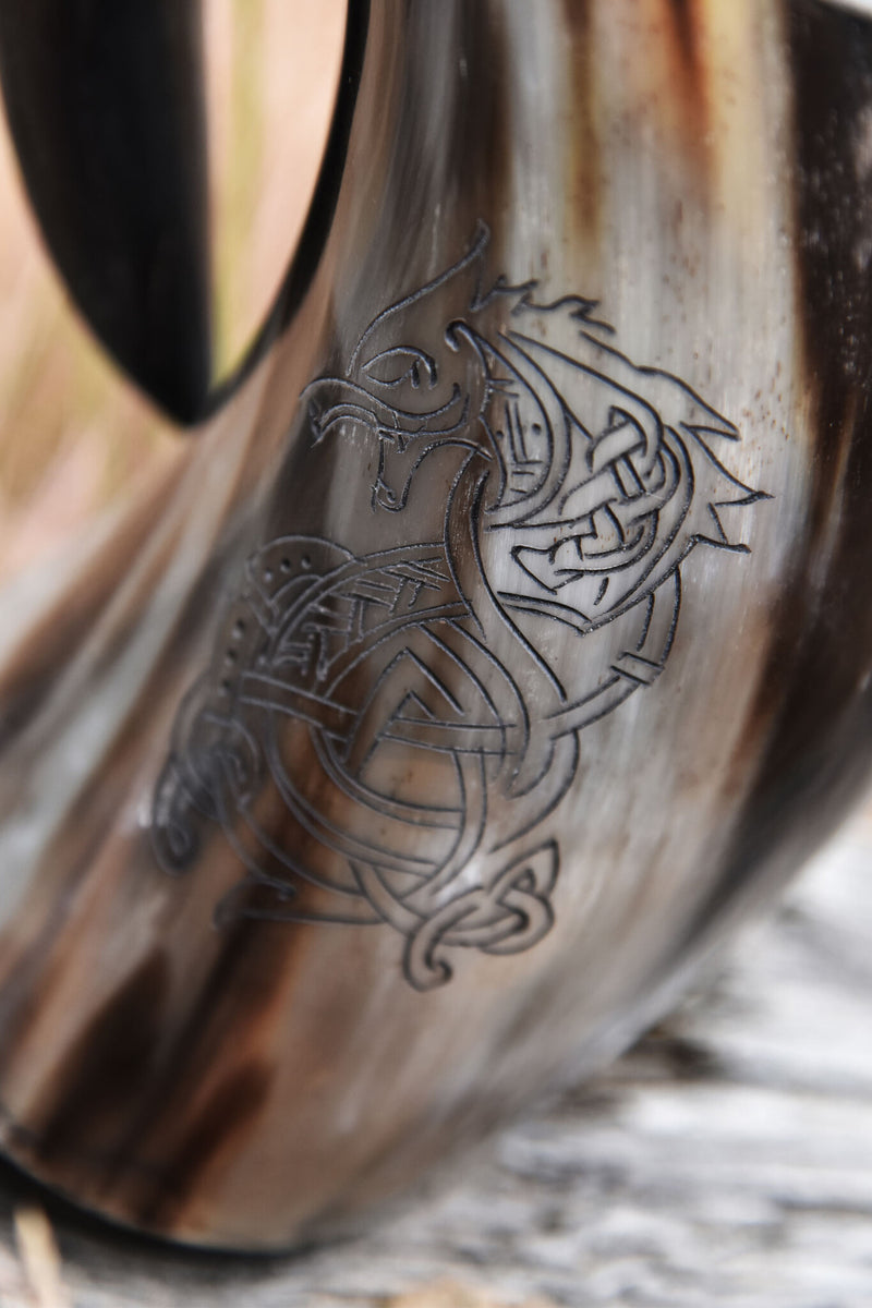 Hoornen beker Fenrir wolf, 650-1000 ml