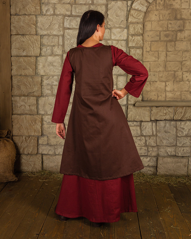 Sopravveste medievale Leandra, marrone 