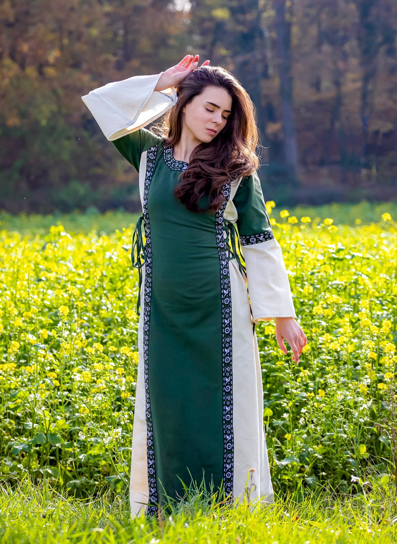 Jurk Cleena groen-wit