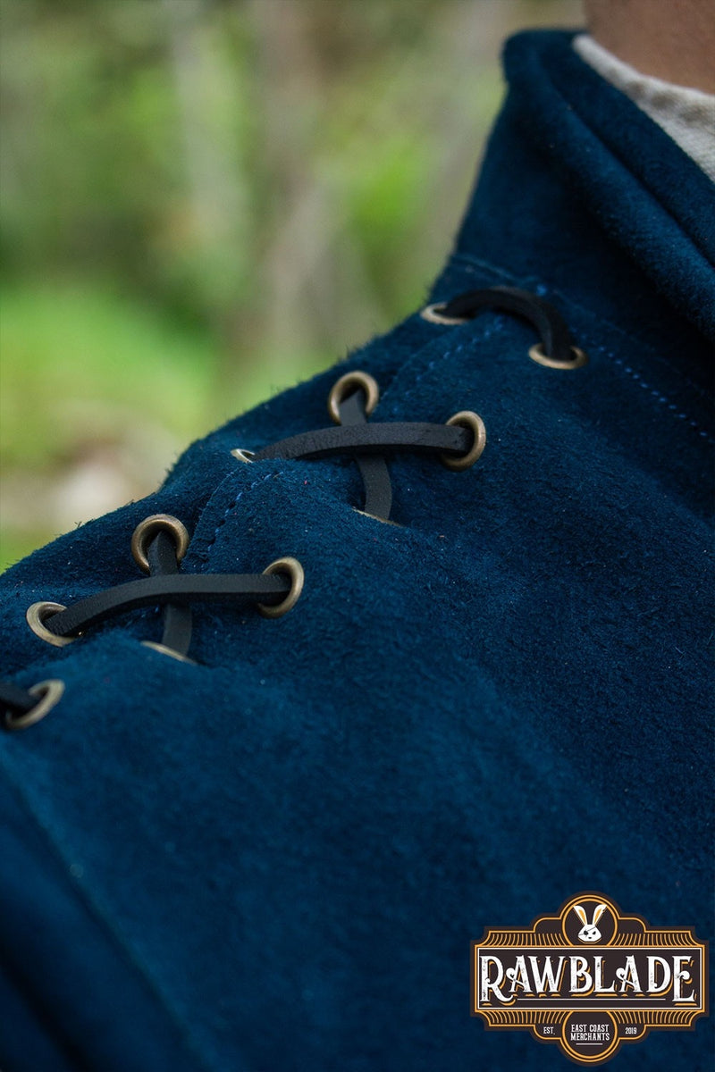 Diego Splitläder Jerkin, blå 