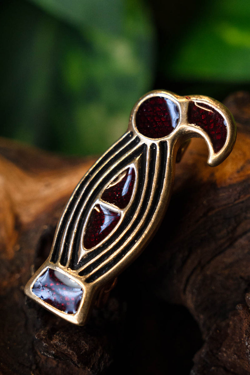 Fibula de pájaro alaman, bronce 