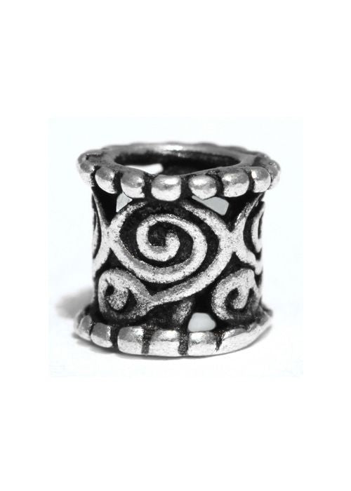 Perle de cheveux et de barbe médiévale argent, sterling argent 