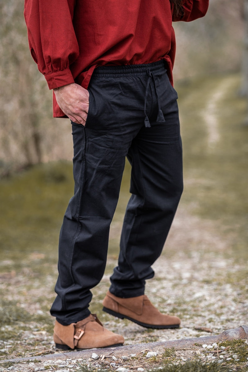 Katoenen broek Alin, zwart