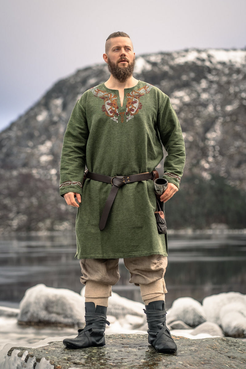Viking tunika tunika Snorri, grön 