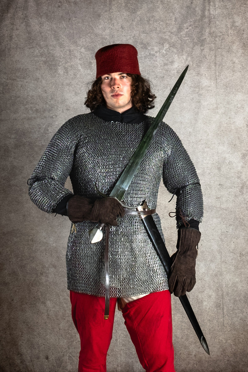 Haubergeon, platte ringen, ronde klinknagels 8 mm