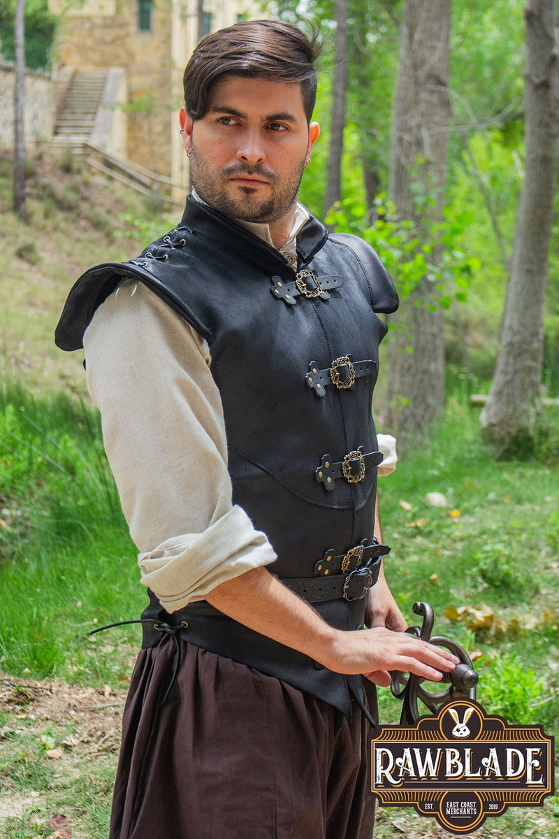 Diego Gilet en Cuir - Noir 