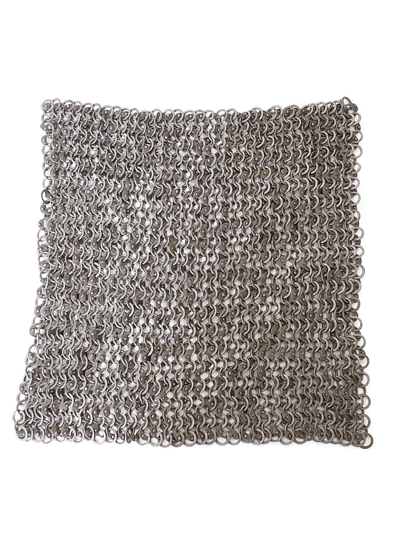 Römisches Kettengeflecht, 20x20 cm, Rundringe Rundnieten, 6 mm 