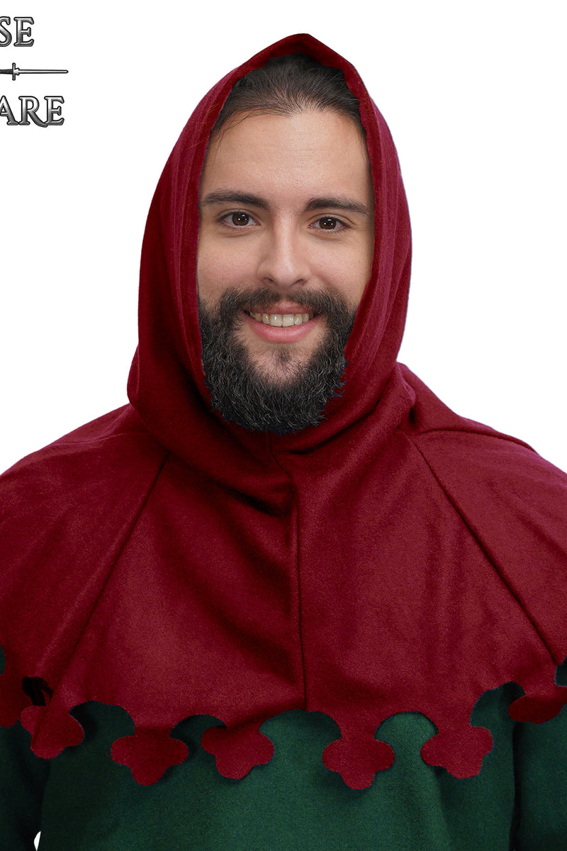 Late Medieval Liripipe Hood, Wool, Dark Red