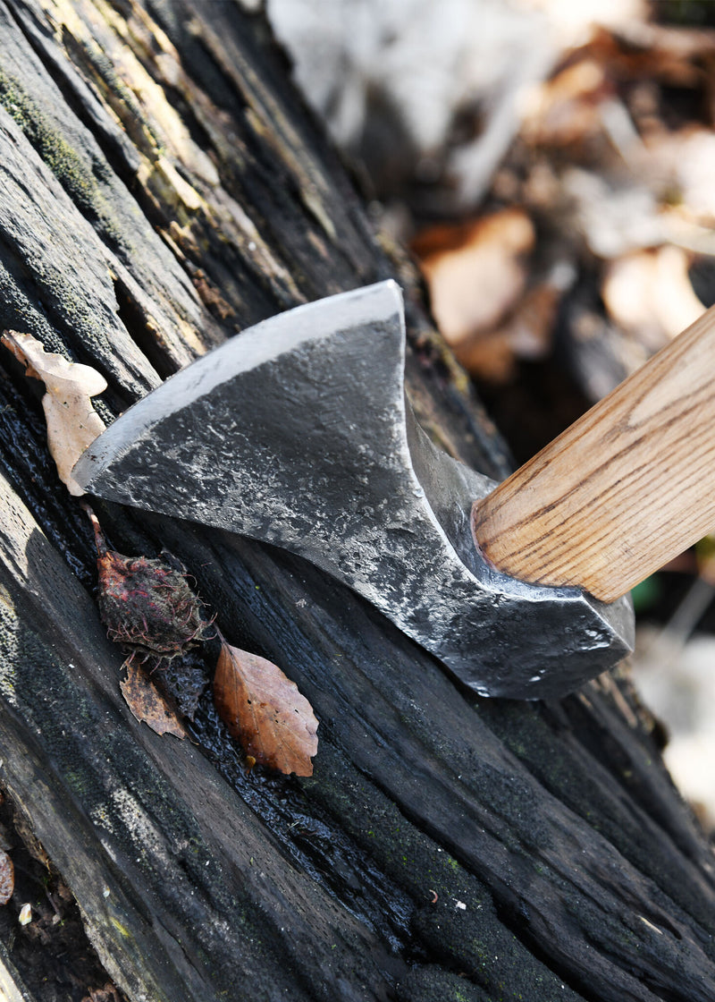 Viking hache, forgée à la main acier, type G, semi-tranchante 