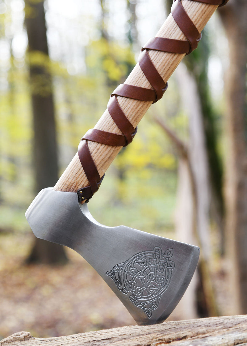 Vichingo ascia, tipo F, inciso, semi-affilato 