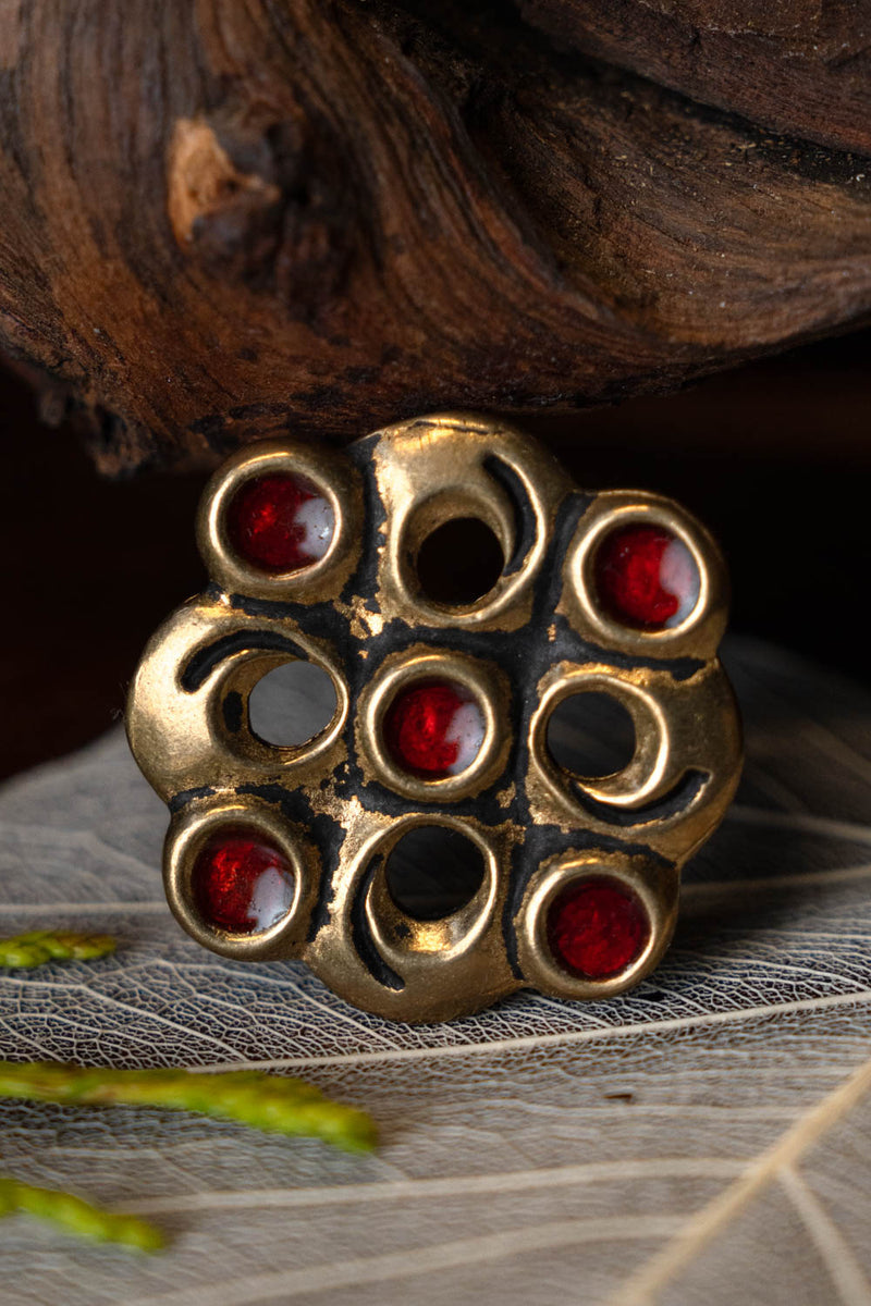 Cloisonné merovingio broche, bronce 