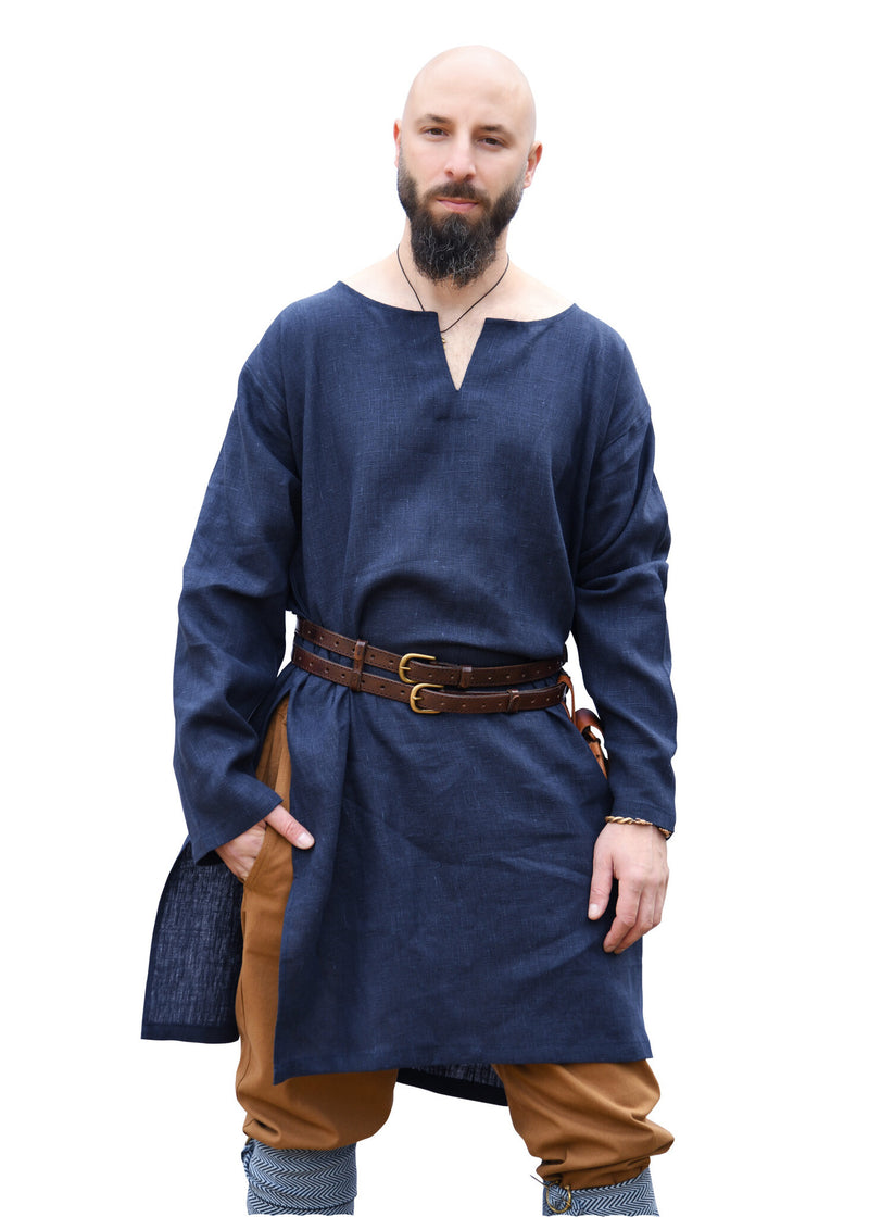 Middeleeuwse linnen tuniek, blauw