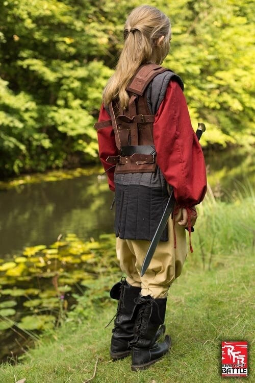 RFB Fighter, pantser van leer, bruin