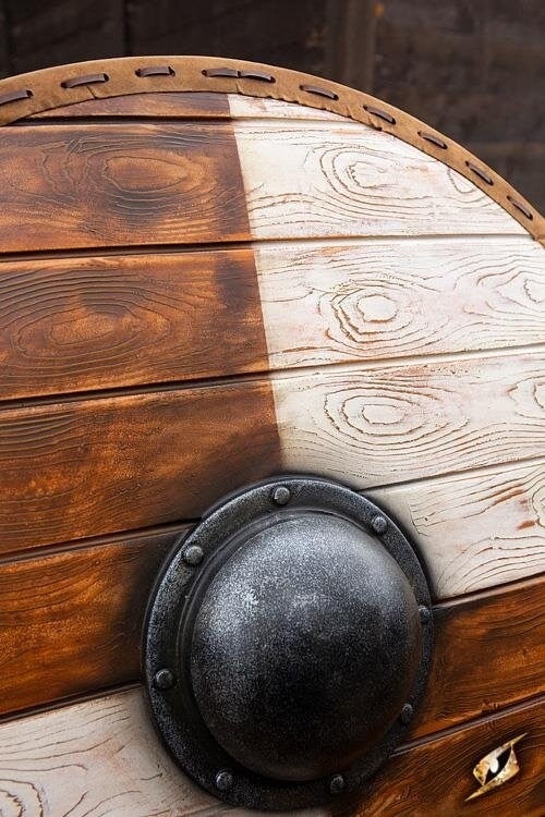 GRV scudo Thegn, bianco-legna, 70 cm 