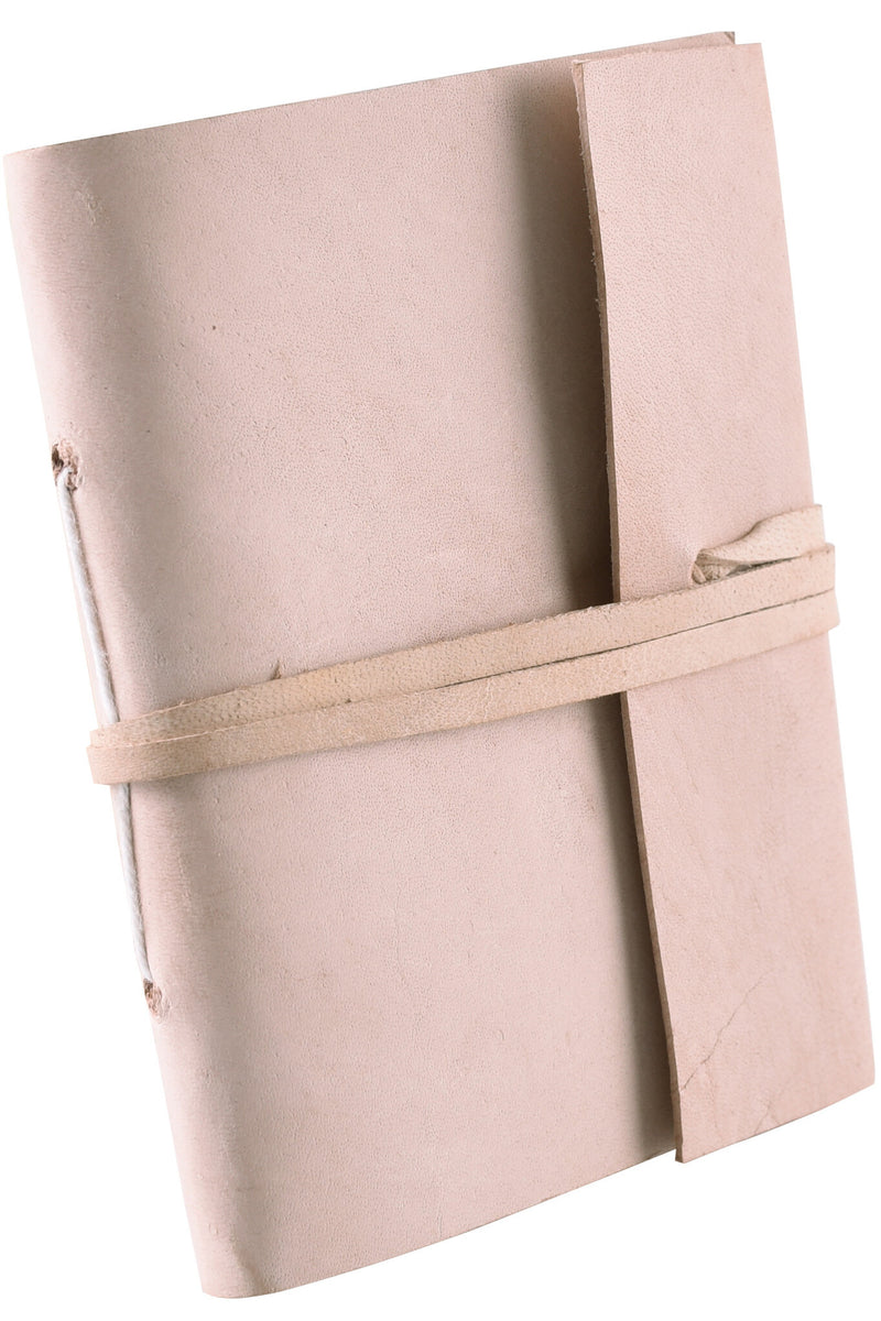 Klein zakboekje met leren kaft