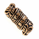 Brodaty koralik z runnem inskrypcją i głowicami Wolven, brąz