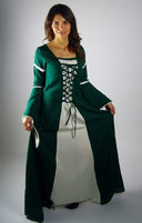 Robe Eleanora vert-blanc 