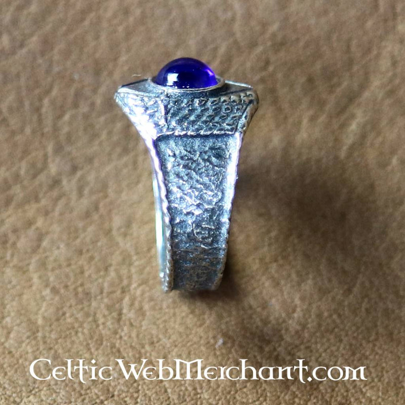 Medieval ring, blue, pewter