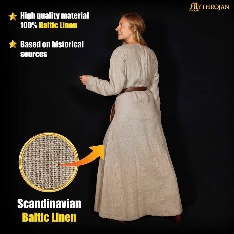 Sukienka Viking Helga, lniana, naturel