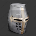 Kruisvaardershelm, messing, 1.6 mm