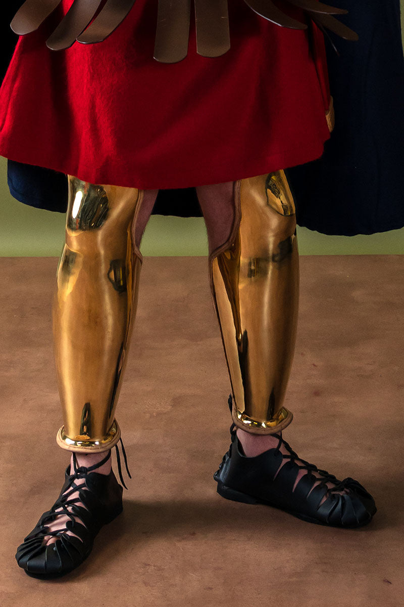 Leren ijzertijdsandalen zwart