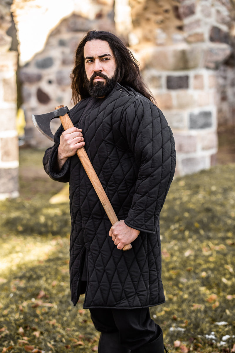 Middeleeuwse gambeson, zwart