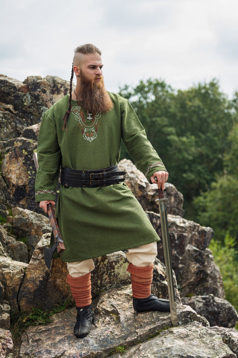 Viking Tunic Wolf Fenrir, Green