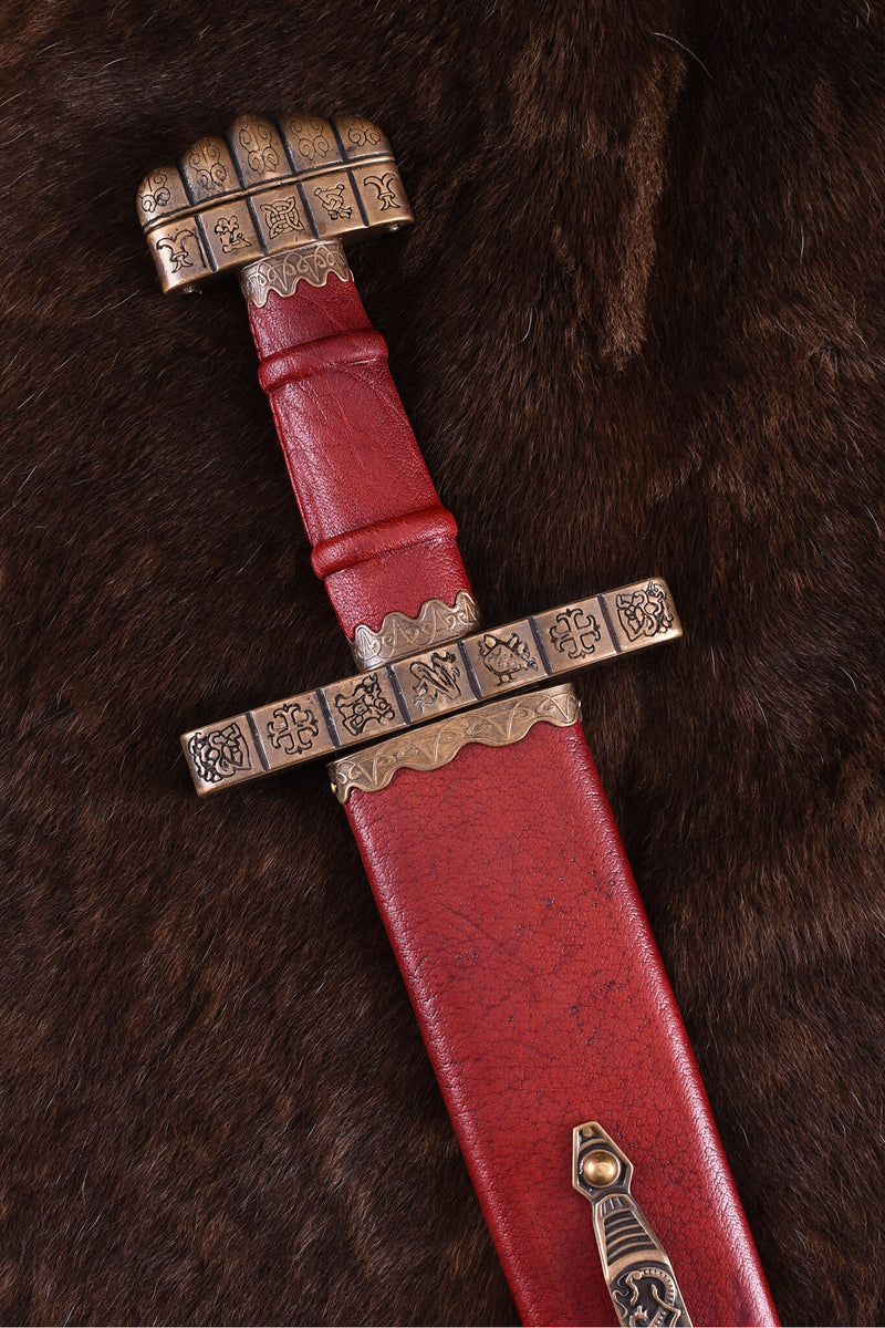 Espada vikinga Haithabu del siglo IX, acero de Damasco, semi-afilado 