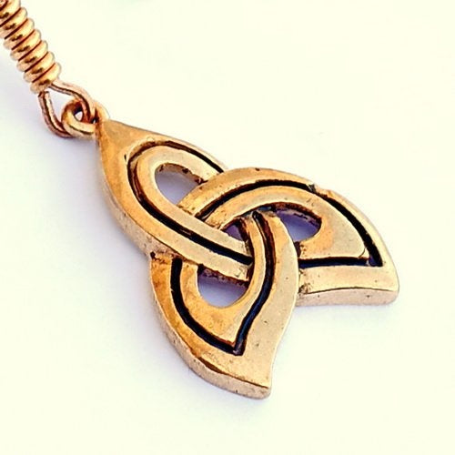 Keltische oorbellen triskelion, brons