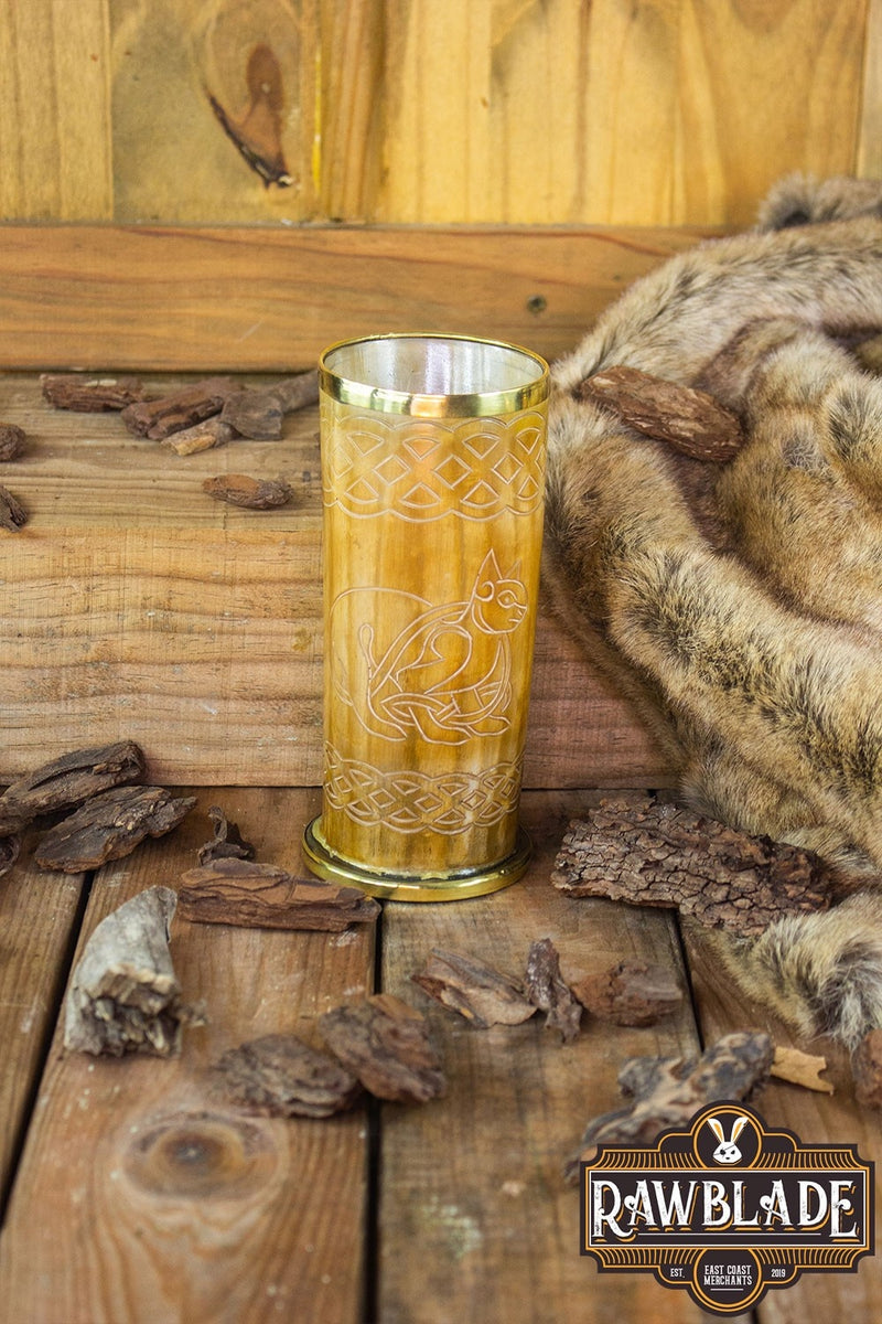 Hoorn mok Keltische kat, 300-500 ml