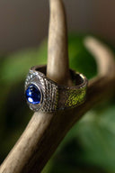 Medieval ring, blue, pewter