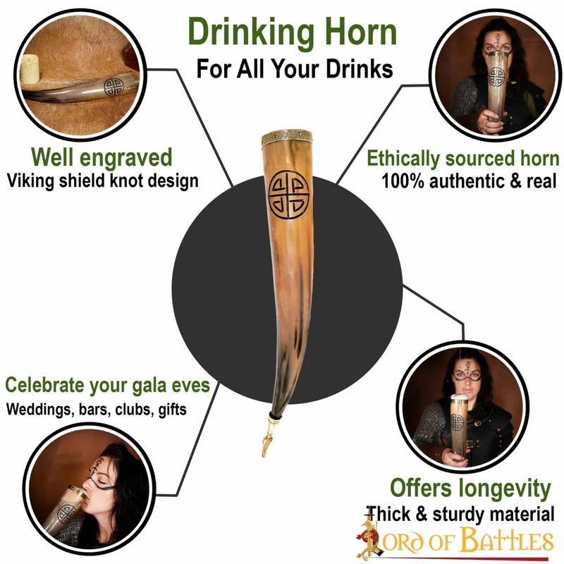 Corne à boire avec roue solaire, 300-500 ml 