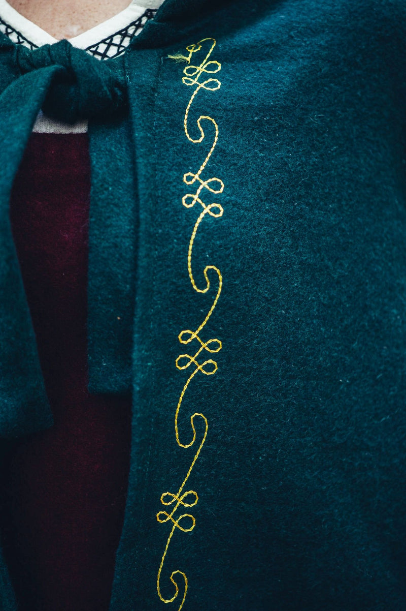 Wełniany płaszcz Ceridwen, zielony