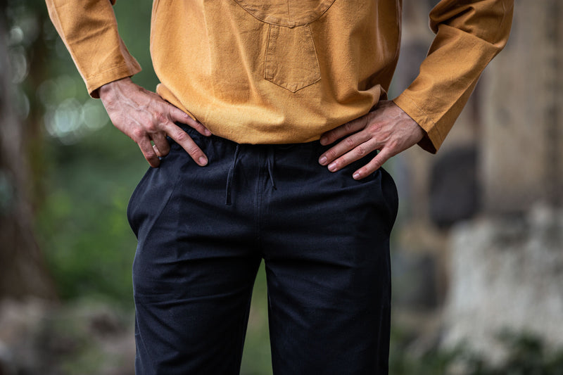 Coton pantalon Alin, noir 