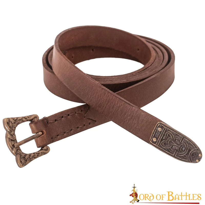 Viking belt Leif, 130 cm, brown