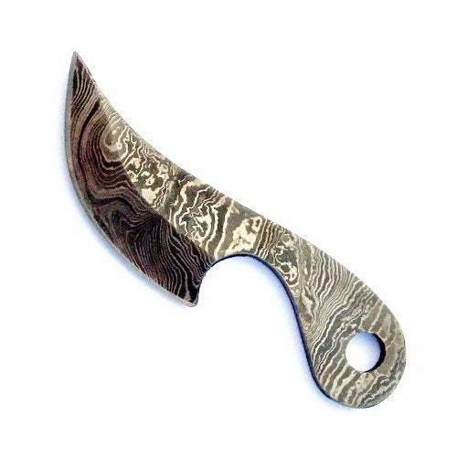Viking neck knife damascus, semi-sharp
