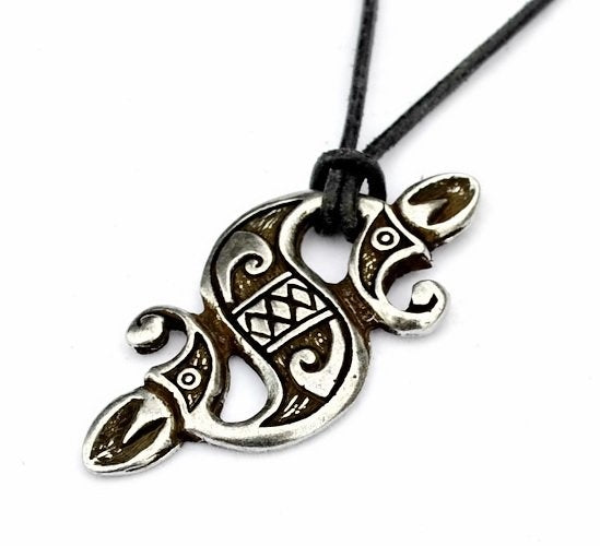 Keltischer Seepferdchen-Anhänger, versilbert, Zamak 