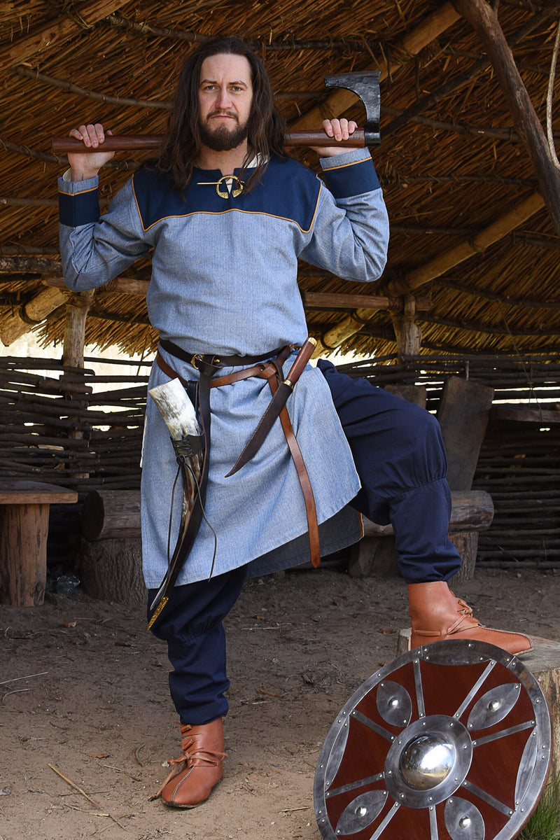 Thorsberg tuniek vissengraatmotief, blauw