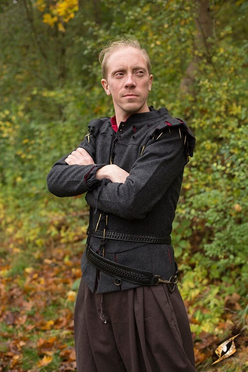 Gevlochten zwaardriem, zwart