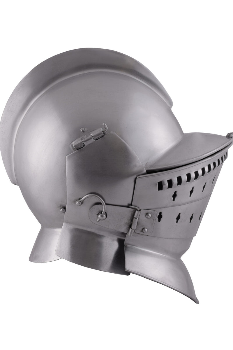 Burgonet met vizier en falling buffe, 2 mm (battle-ready)