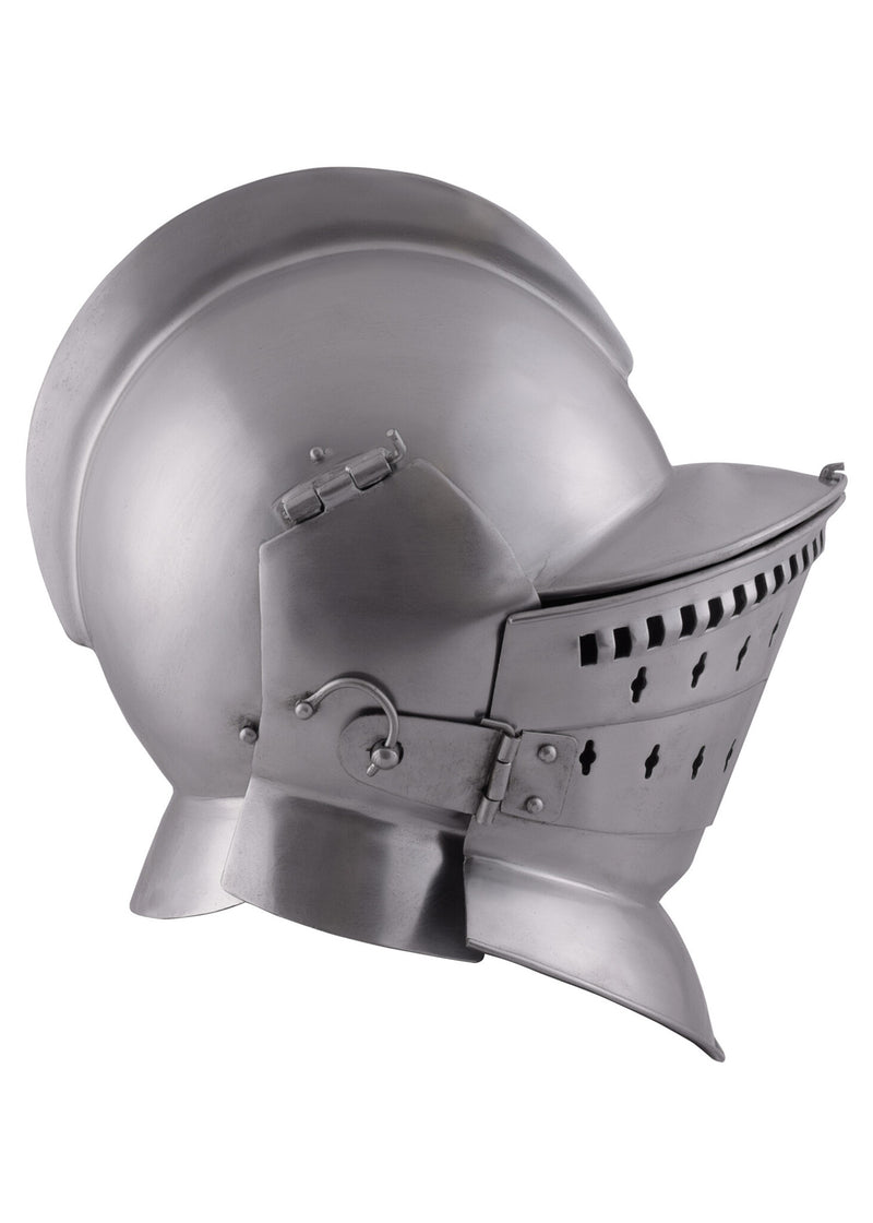 Burgonet met vizier en falling buffe, 2 mm (battle-ready)