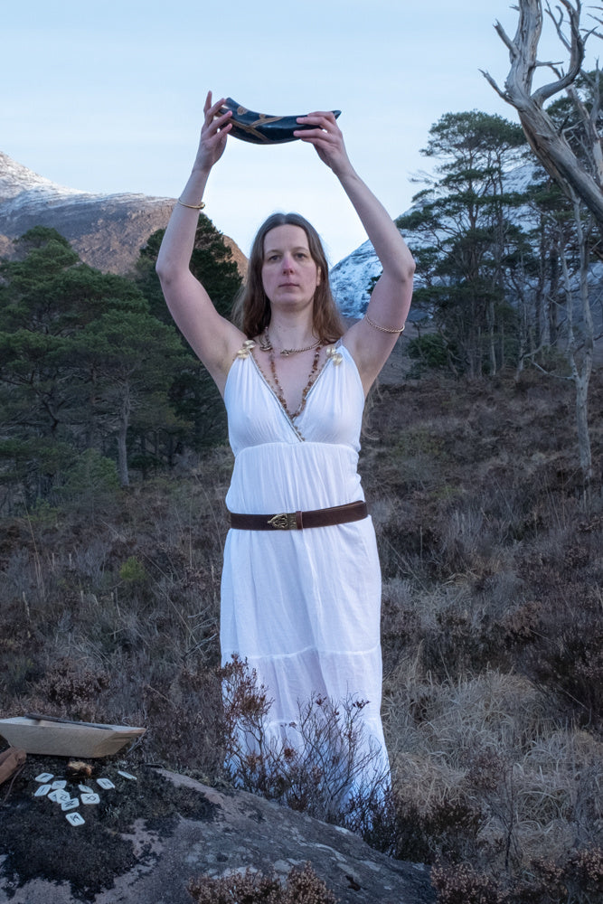 Gudinder klæder athena, hvid