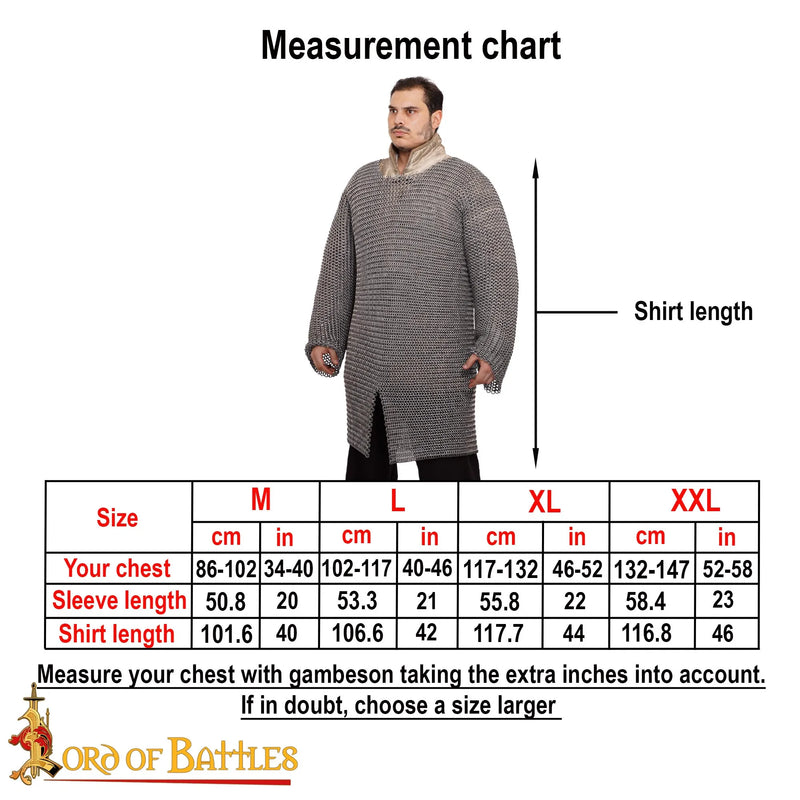 Hauberk met split, aluminium & rubber 10 mm