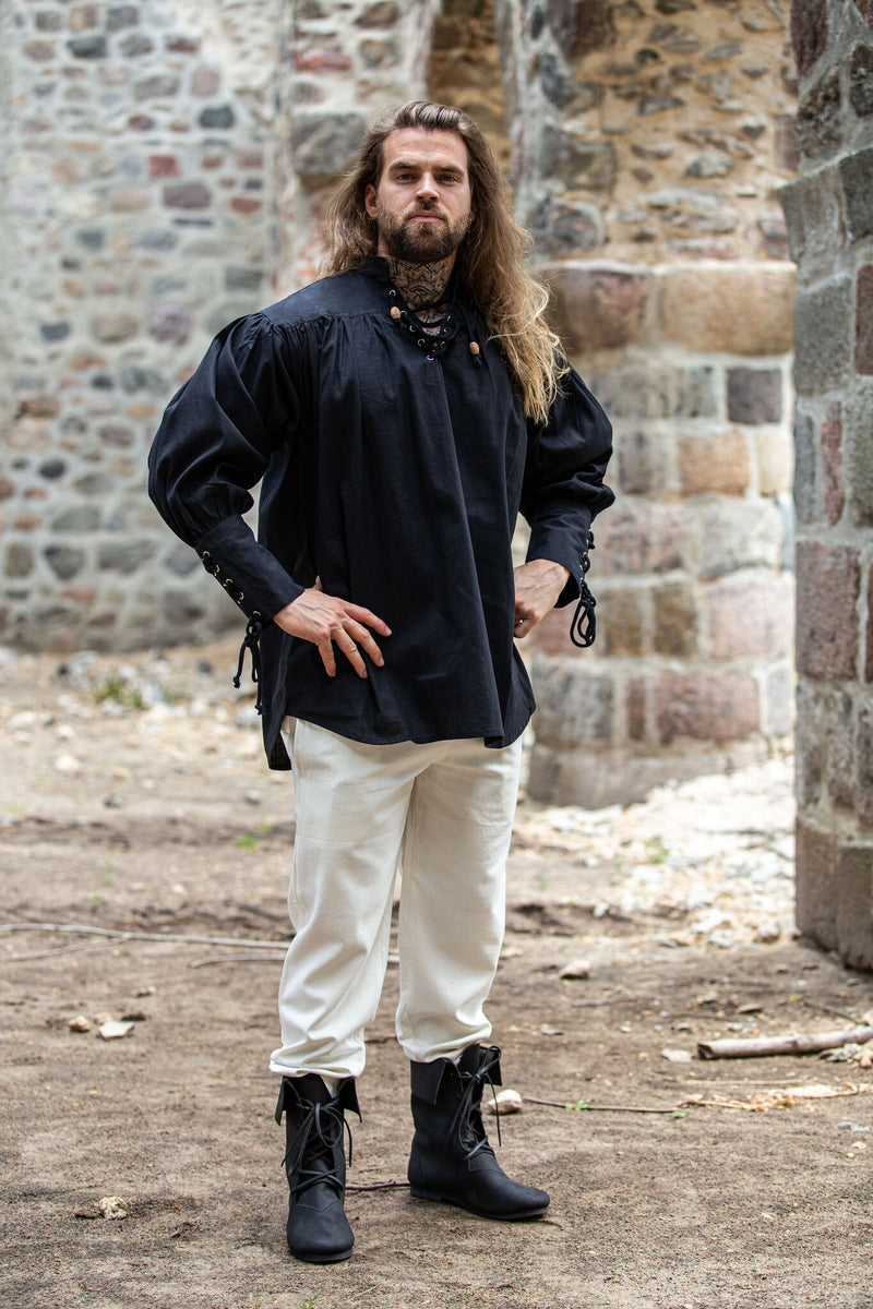 Chemise médiévale Bernard, noir 