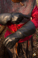 Læder middelalderhandsker, sort 